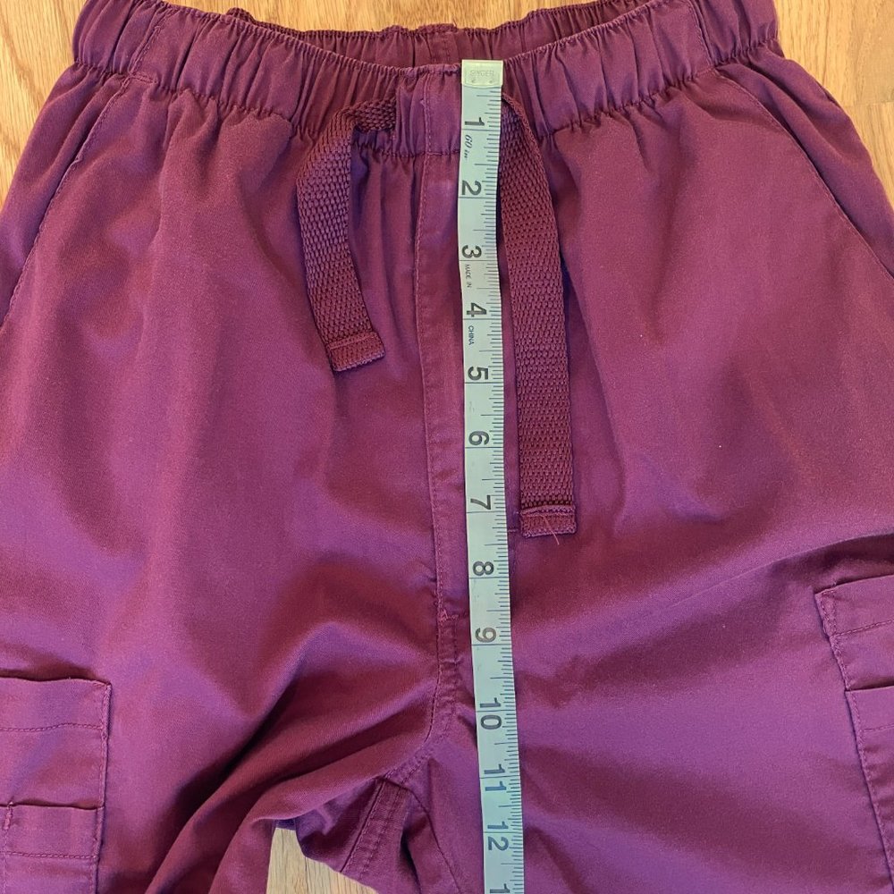 Cherokee Workwear Core Stretch Men's Drawstring Cargo Scrub Pants XS Wine 4243 - Picture 6 of 6